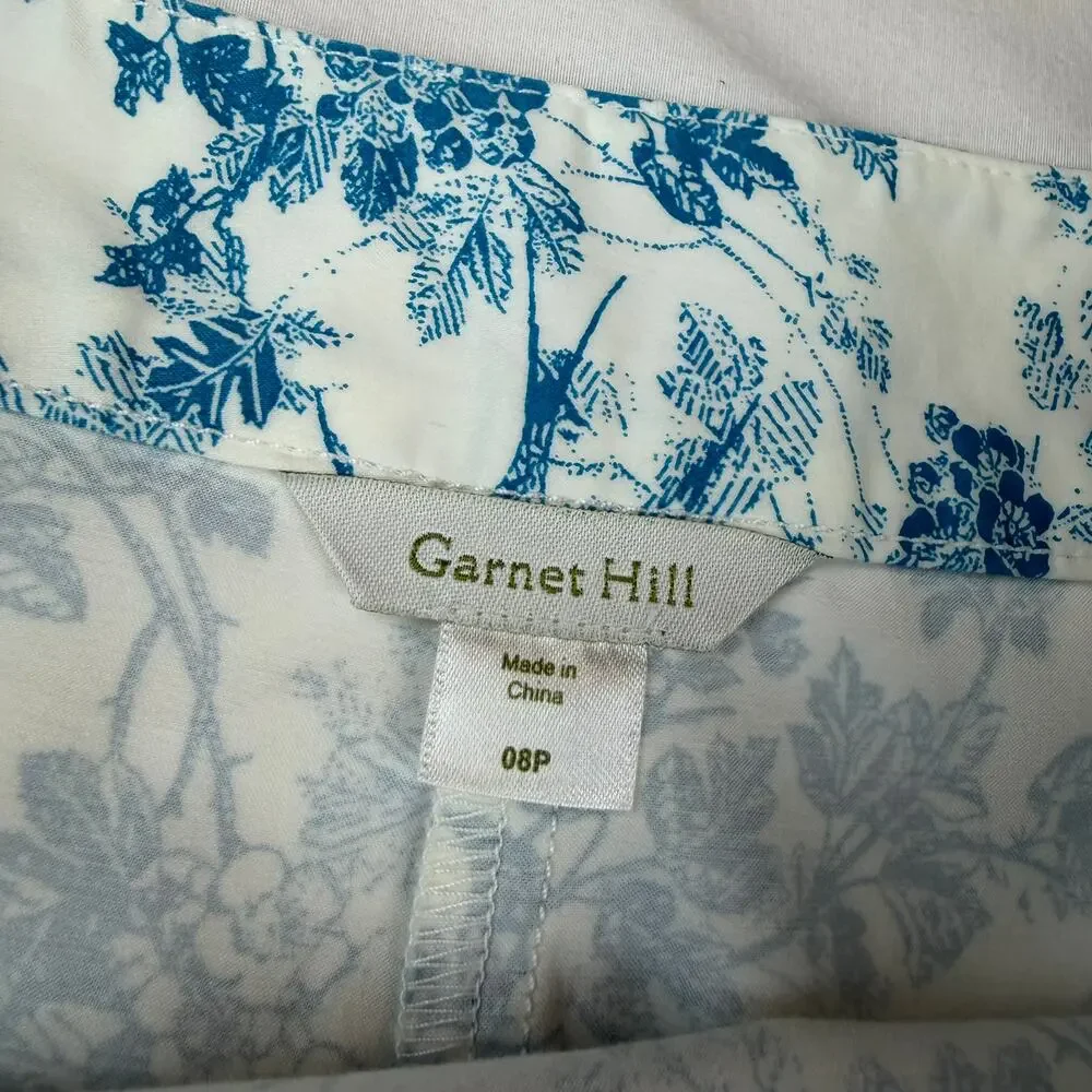 Garnet Hill Toile Pencil Skirt Size 8P Petite
